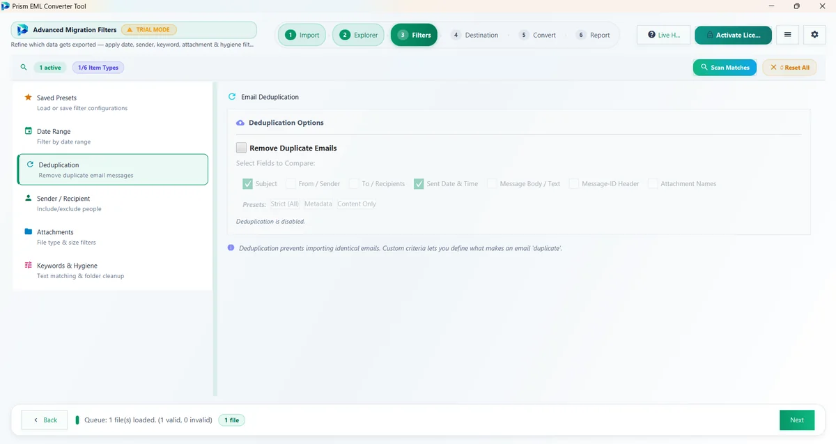 3. Cryptographic Deduplication — EML Converter Tool (2026 Enterprise Edition) Filter & Hygiene Engine