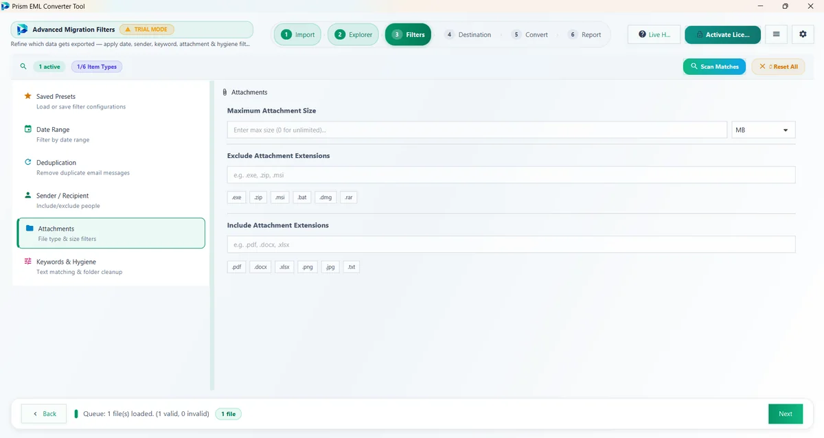 5. Attachment Rules & Size Bounds — EML Converter Tool (2026 Enterprise Edition) Filter & Hygiene Engine