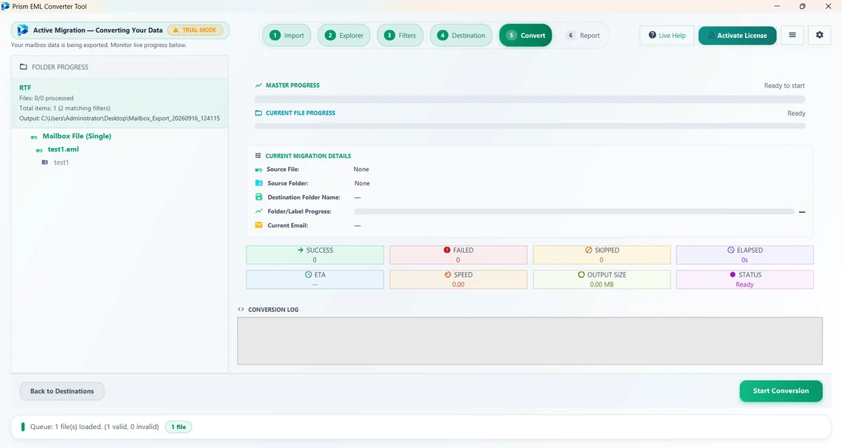 Step 05: Start Conversion — EML Converter Tool (2026 Enterprise Edition) Interface Walkthrough
