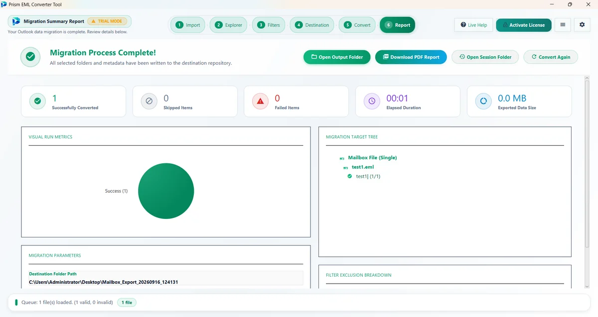Step 06: Conversion Complete — EML Converter Tool (2026 Enterprise Edition) Interface Walkthrough