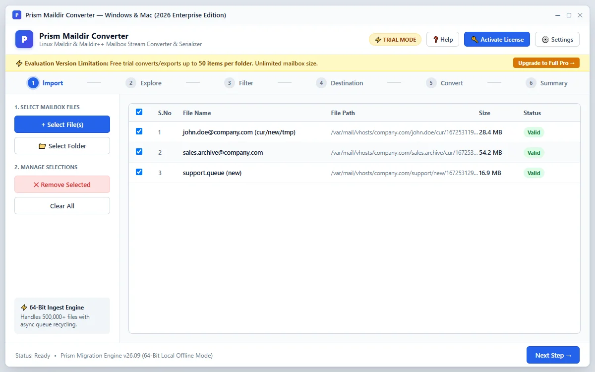 Step 01: Add Maildir Files or Folder — Maildir Converter Tool (2026 Enterprise Edition) Interface Walkthrough