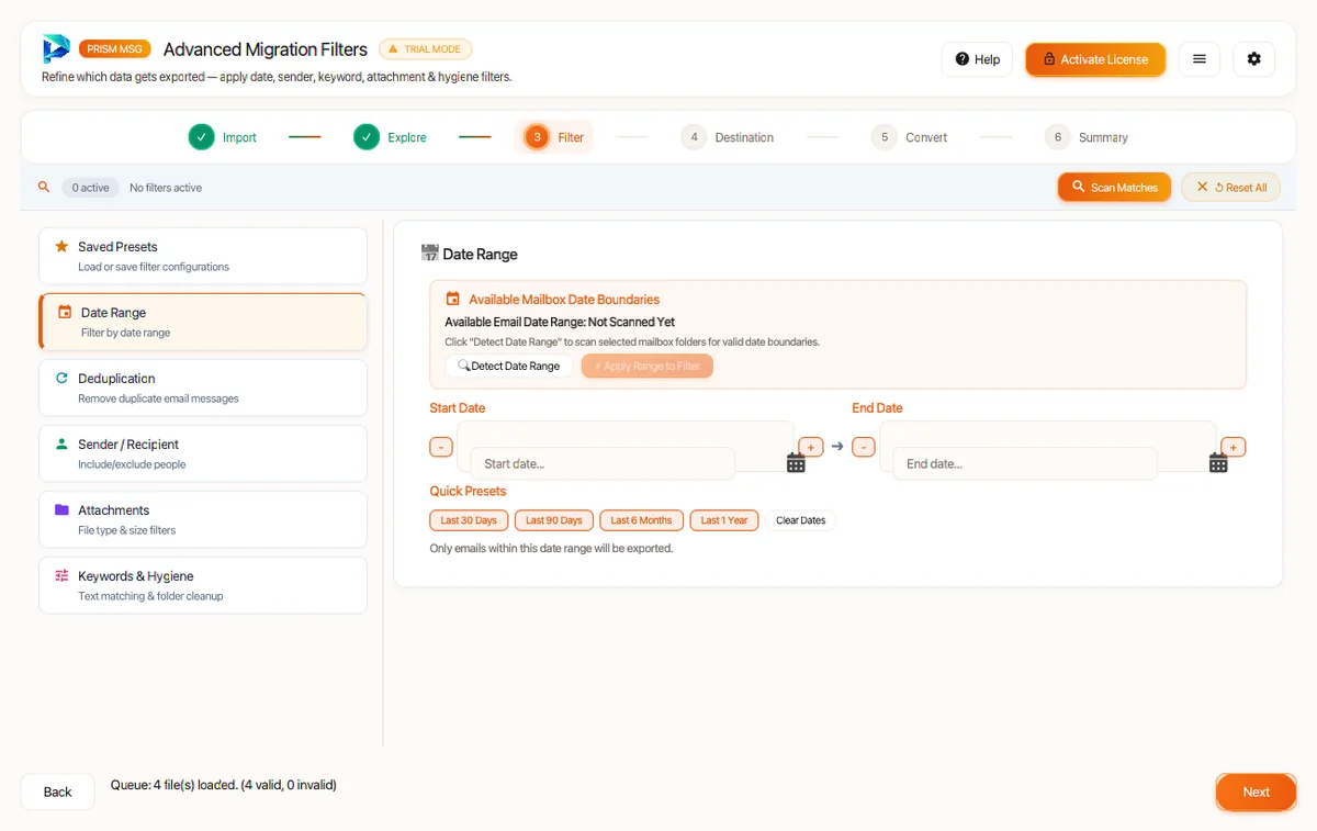 Step 03: Apply Optional Filters — MSG Converter Tool (2026 Enterprise Edition) Interface Walkthrough