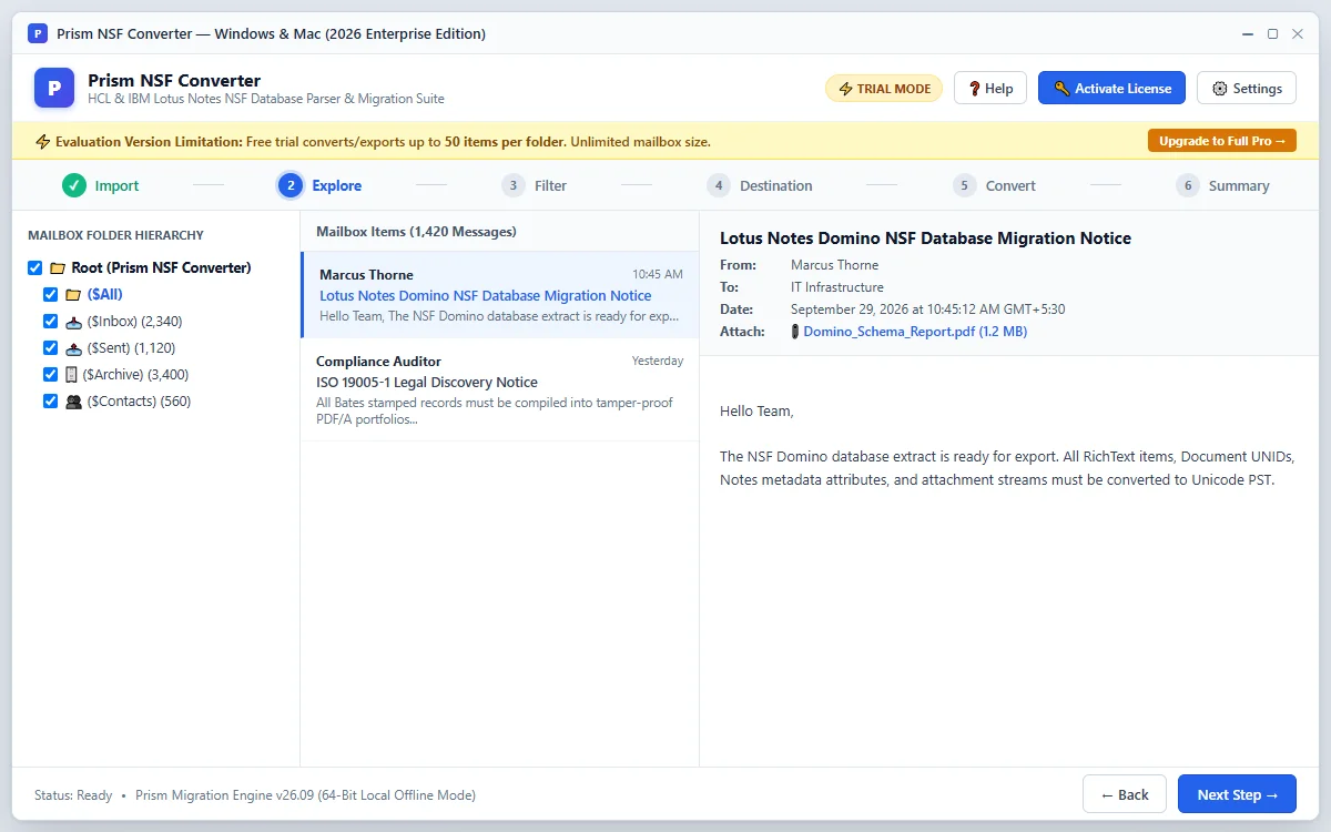 Step 02: Preview Folders & Emails — NSF Converter Tool (2026 Enterprise Edition) Interface Walkthrough