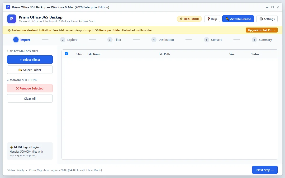 Step 01: Sign In to Office 365 — Office 365 Backup Tool Interface Walkthrough