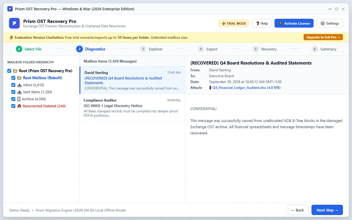 Step 02: Deep Scan & File Repair — OST Recovery Tool (2026 Enterprise Edition) Interface Walkthrough