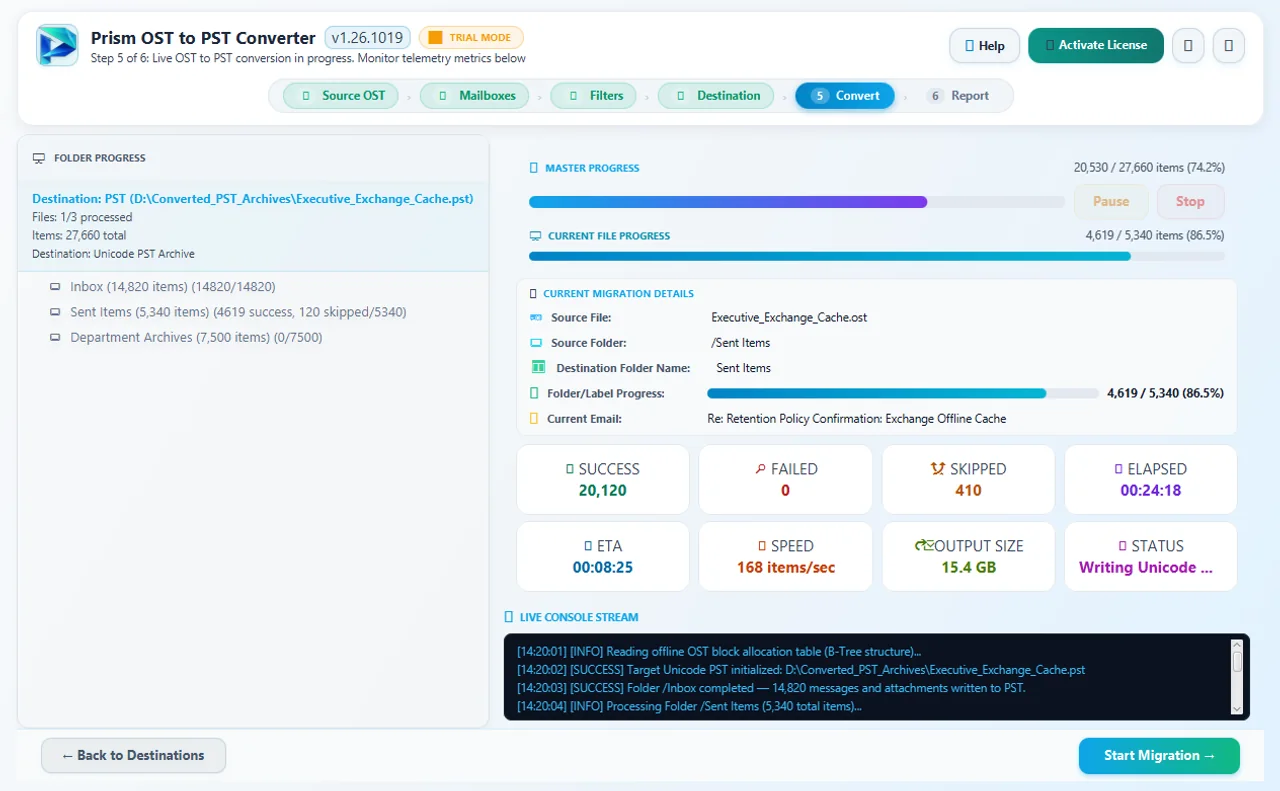 Step 05: Start Conversion — OST to PST Converter Tool Interface Walkthrough