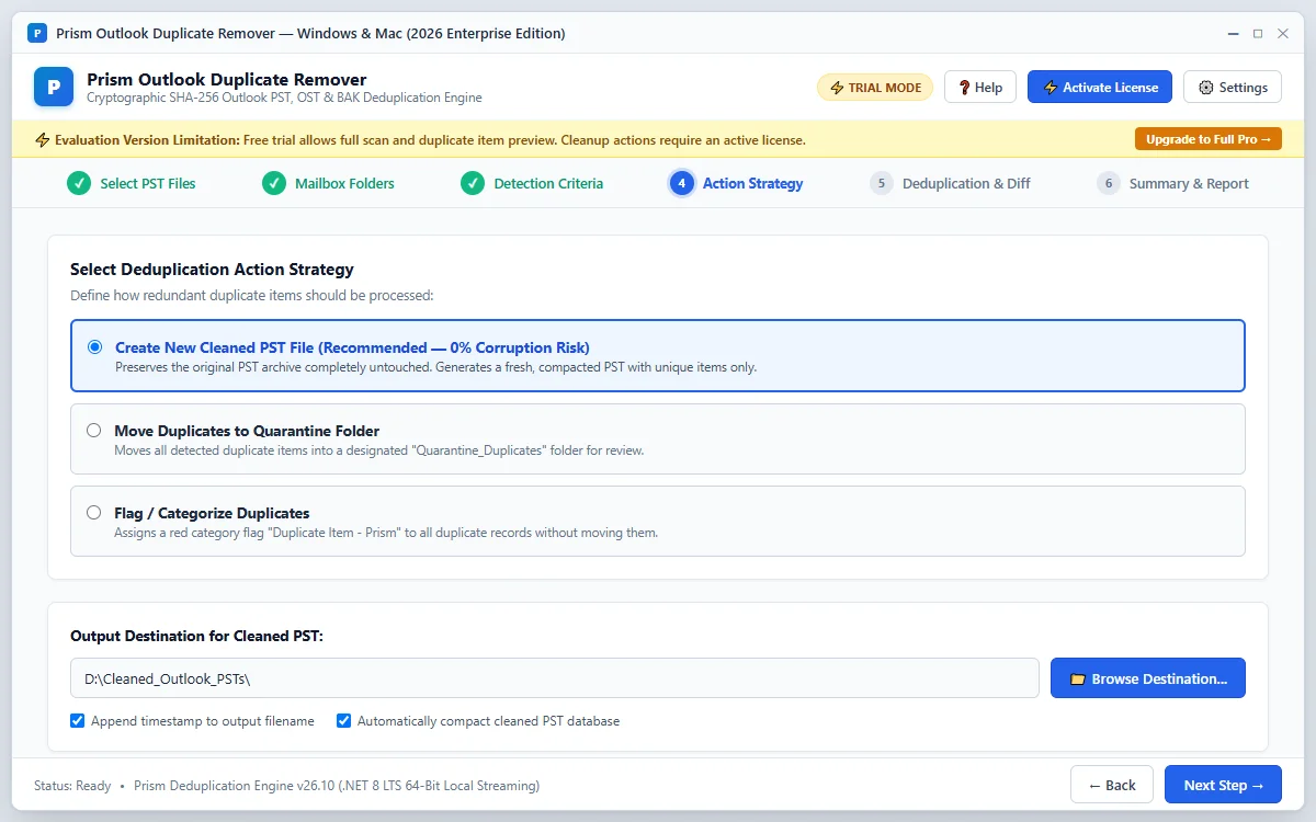 Step 04: Action Strategy — Outlook Duplicate Remover Interface Walkthrough