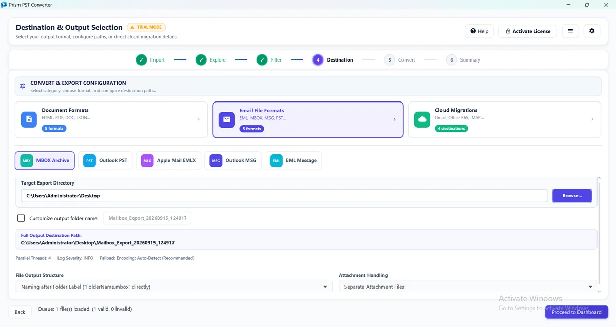 Mail Archive Containers Export Mode — PST Converter Tool