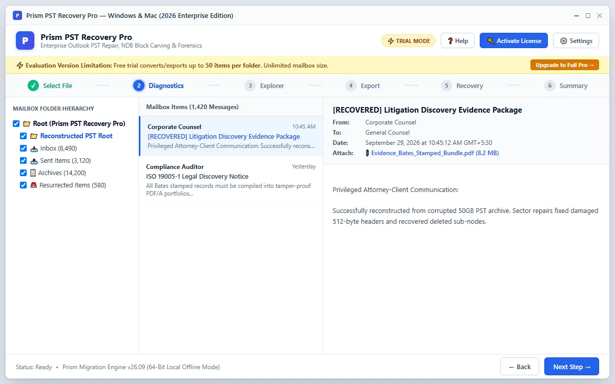 Step 02: Deep Scan & File Repair — PST Recovery Tool Interface Walkthrough